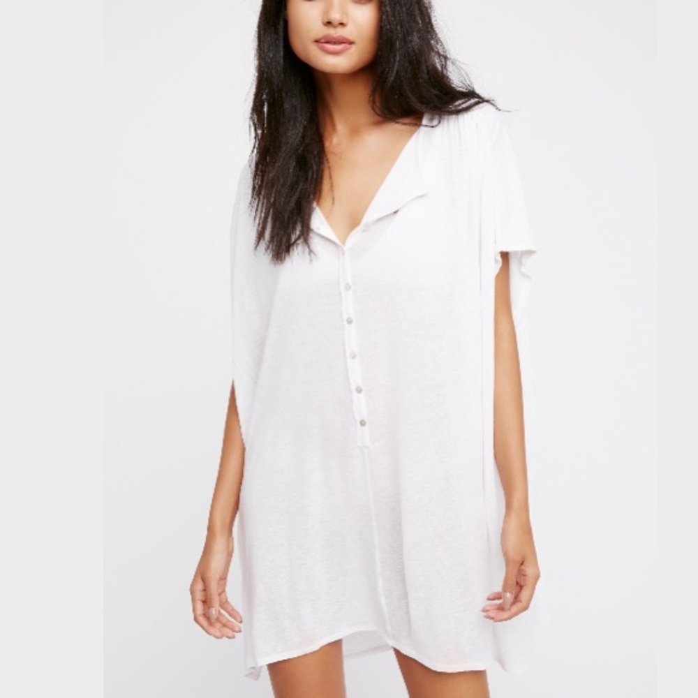 Coverup Tunic DRESS Marrakesh Mini White Black - Picture 2 of 6
